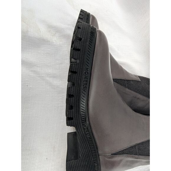 Homer's Women's Kelly Asphalt Leather Ankle Boots Sz 39 US 9 Poncho Asphalt - Picture 6 of 9